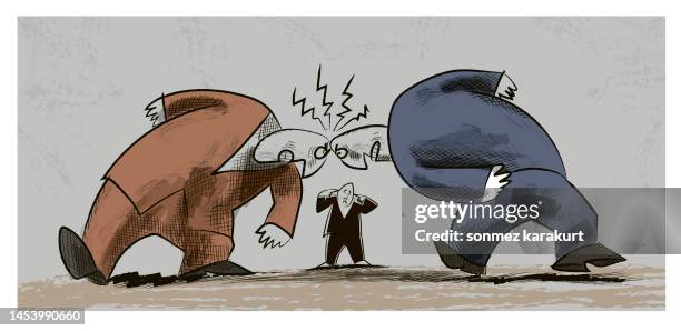 clash of ideas - confrontation stock illustrations