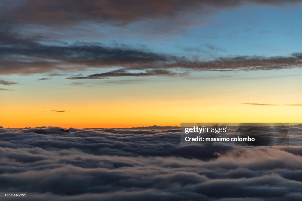 High altitude clouds during twilight
