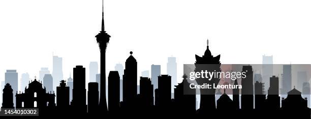 macao (all buildings are complete and moveable) - macao stock illustrations