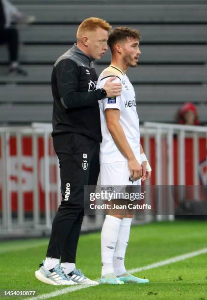 Interim coach of Stade de Reims William Still, Maxime Busi of Reims during the Ligue 1 match between Lille OSC and Stade Reims at Stade Pierre-Mauroy...