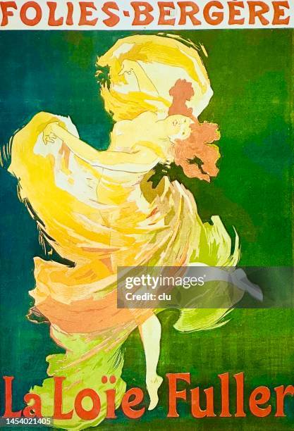 folies bergere plakat paris, la loie fuller - kunstdruck stock-grafiken, -clipart, -cartoons und -symbole