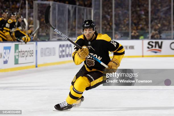 Craig Smith of the Boston Bruins during the 2023 Discover NHL Winter Classic against the Pittsburgh Penguins at Fenway Park on January 02, 2023 in...