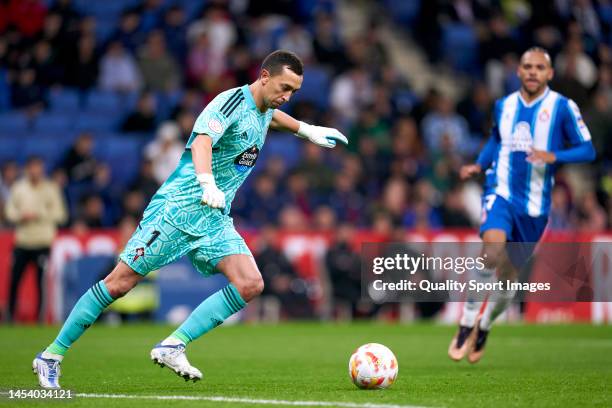 Agustin Marchesin of RC Celta de Vigo in action during the Copa del Rey Round of 32 match between RCD Espanyol and RC Celta at RCDE Stadium on...