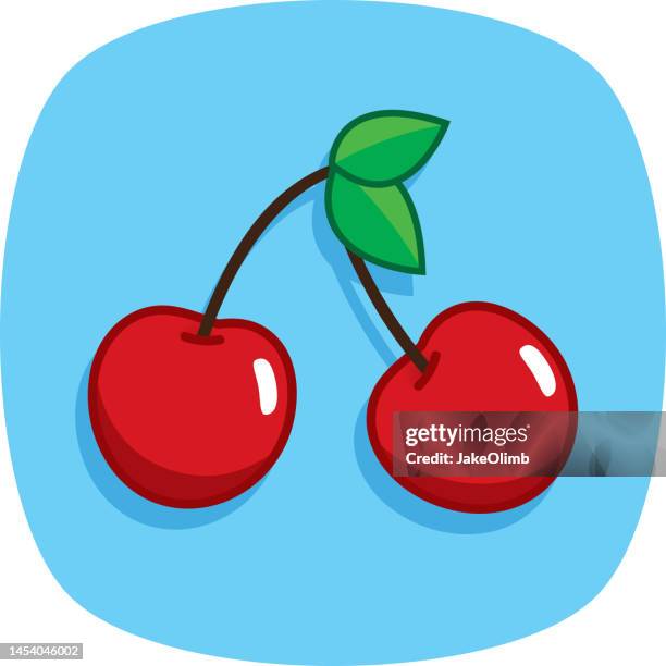 cherry doodle 1 - tart cherry stock illustrations