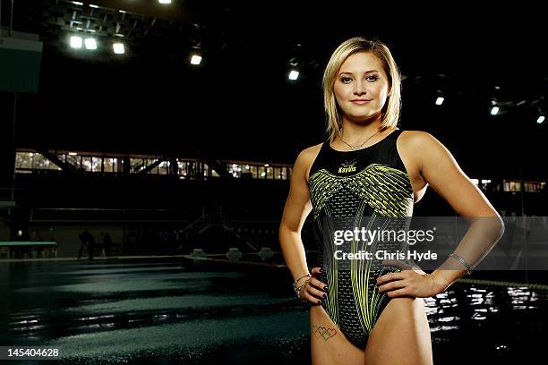 Diver Melissa Wu poses after the Australian 2012 Olympic Games team announcement at Chandler Aquatic Centre on May 29, 2012 in Brisbane, Australia.