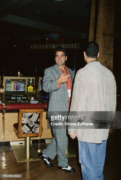 George Clooney attends the grand opening of the Hard Rock Hotel in Las Vegas, Nevada, 10th March 1995.