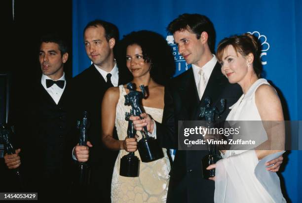 George Clooney, Anthony Edwards, Gloria Reuben, Noah Wyle and Laura Innes attend the 3rd Annual Screen Actors Guild Awards at the Shrine Exposition...