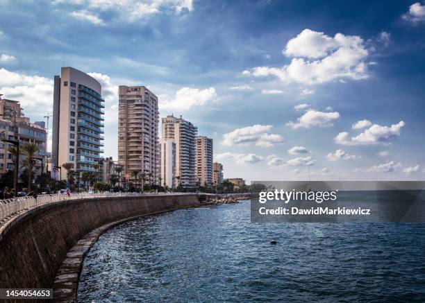 city by the sea - beirut city stock pictures, royalty-free photos & images