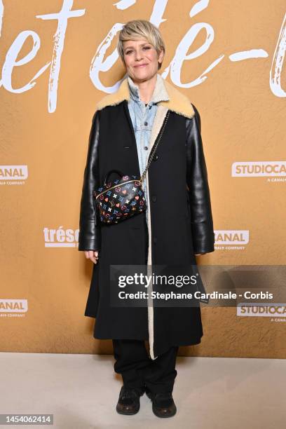 Marina Fois attends the "Cet Ete La" Premiere At Cinema Pathe Wepler on January 03, 2023 in Paris, France.