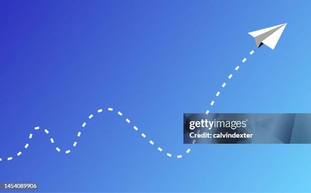 paper airplane background - same model different actions stock illustrations