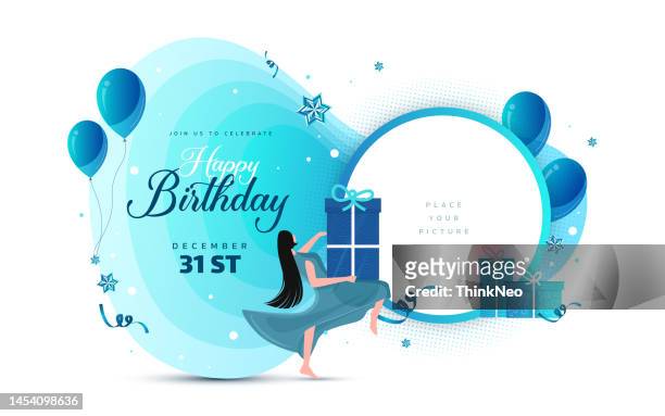 children birthday party invitation card design - birthday banner stock illustrations