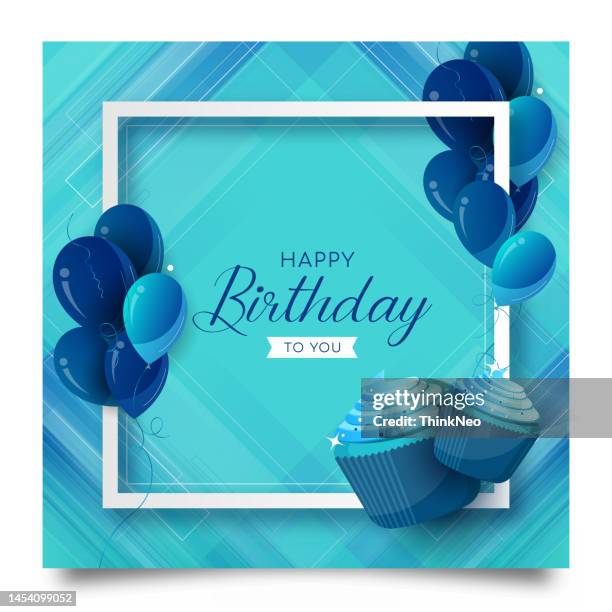 happy birthday vector celebration party banner - congratulations balloons stock illustrations