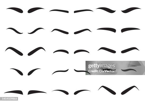 illustrationsset für augenbrauenformen - eyebrow stock-grafiken, -clipart, -cartoons und -symbole