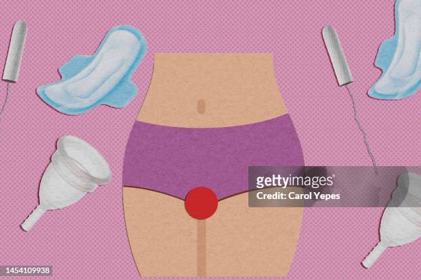 female with menstruation.illustration - pm stock pictures, royalty-free photos & images