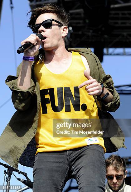 Nate Ruess of Fun. Performs as part of Day 4 of the Sasquatch! Music Festival at the Gorge Amphitheatre on May 28, 2012 in George, Washington.