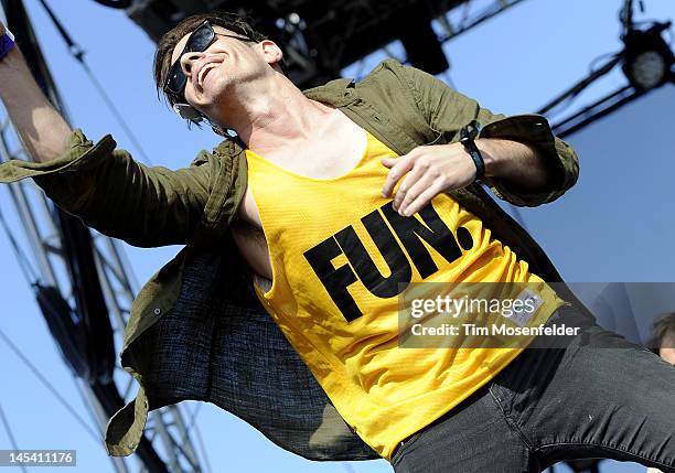 Nate Ruess of Fun. Performs as part of Day 4 of the Sasquatch! Music Festival at the Gorge Amphitheatre on May 28, 2012 in George, Washington.