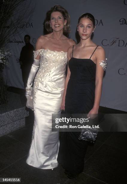 Actress Christine Baranski and daughter Isabel Cowles attend the 17th Annual CFDA Awards on February 8, 1998 at the JP Morgan Atrium in New York City.