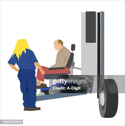 Man Using Disability Service Bus Man Using Disability Service Bus