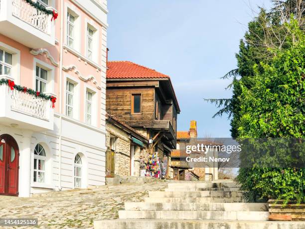 ancient city of nessebar bulgaria - burgas fotografías e imágenes de stock