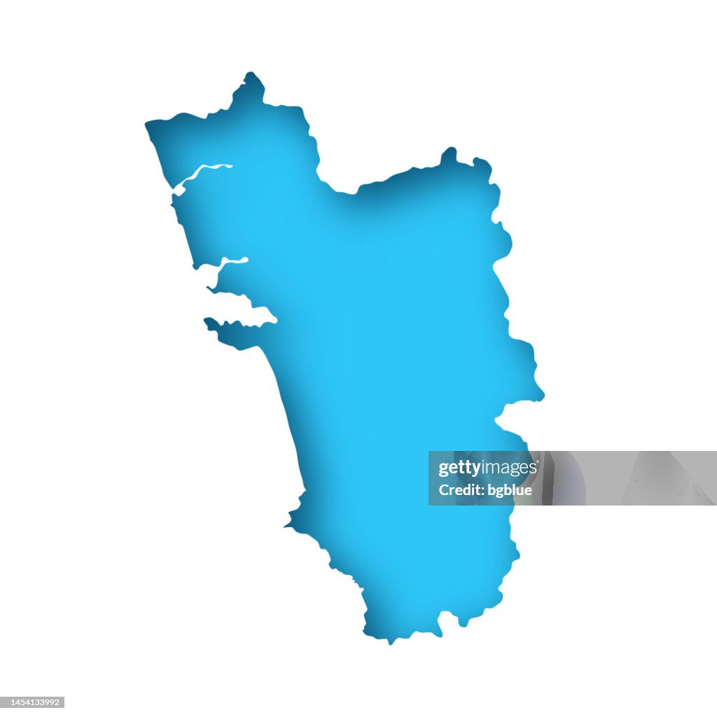 Goa Map Vector Hd Goa Map White Paper Cut Out On Blue Background High-Res Vector Graphic ...