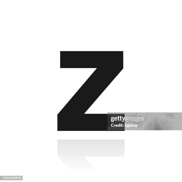 letter z. icon with reflection on white background - letter z stock illustrations