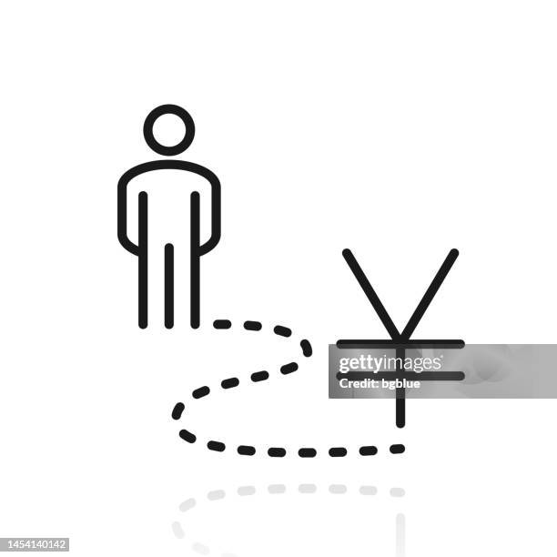 person on yen way. icon with reflection on white background - clear path forward stock illustrations