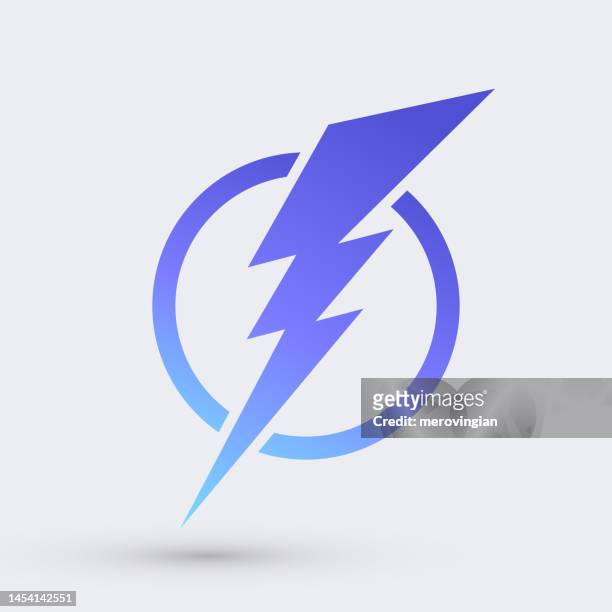lightning bolt icon - lightning purple stock illustrations