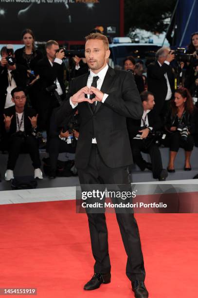 Belgian actor Matthias Schoenaerts during the premiere of Le Fidèle movie at the 74 Venice International Film Festival 2017. Venice September 8th,...