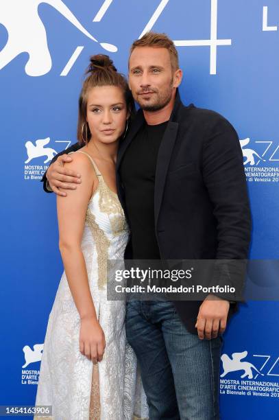 French actress Adele Exarchopoulos and Belgian actor Matthias Schoenaerts during the photocall of Le Fidèle movie at the 74 Venice International Film...