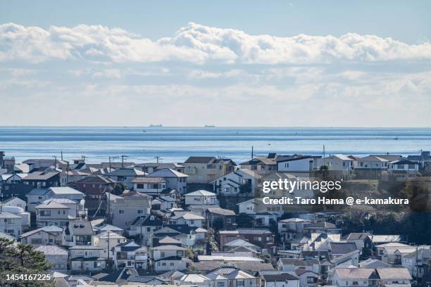 the residential district by the sea in kanagawa of japan - kamakura stock pictures, royalty-free photos & images