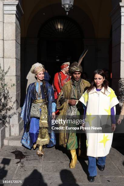 The delegate of Culture, Tourism and Sport, Andrea Levy , receives the emissaries of the Three Wise Men at the Casa de la Panaderia, on January 4 in...
