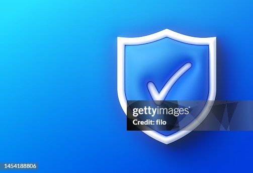 Blue 3D Checkmark Shield Background Blue 3D Checkmark Shield Background