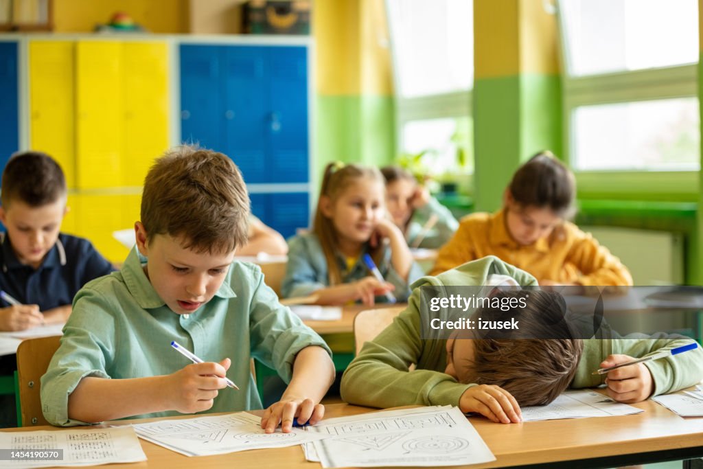 School Children Learning In The Classroom High-Res Stock Photo - Getty ...
