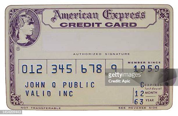 American Express credit card, 1963. Consumer credits cards, introduced in the 50's, became common in the 60's.