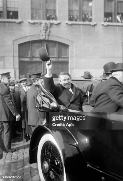 Aristide Briand french politician, here arriving in New York for conference about disarmement, november 1921.