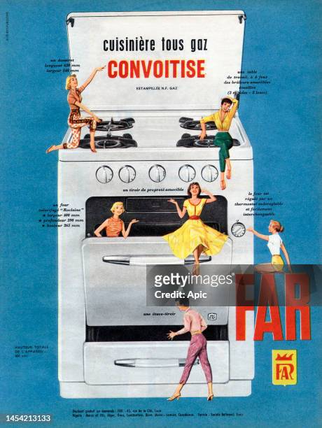 French advertisement for Far gaz cooker, 1958.