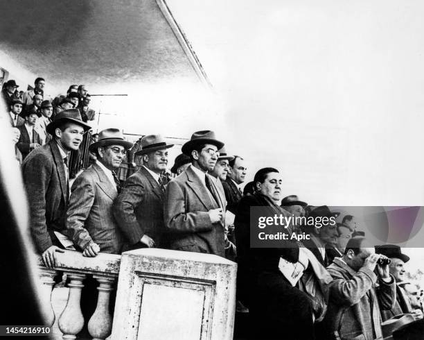 Mafioso Charles "Lucky" Luciano attending races in 1949 in Rome, Italy.