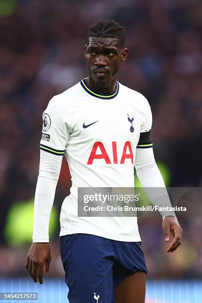 Yves Bissouma of Tottenham Hotspur in action during the Premier League match between Tottenham Hotspur and Aston Villa at Tottenham Hotspur Stadium...