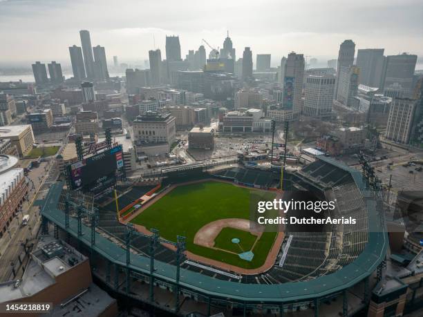 comerica park in detroit, michigan - detroit sports stock pictures, royalty-free photos & images