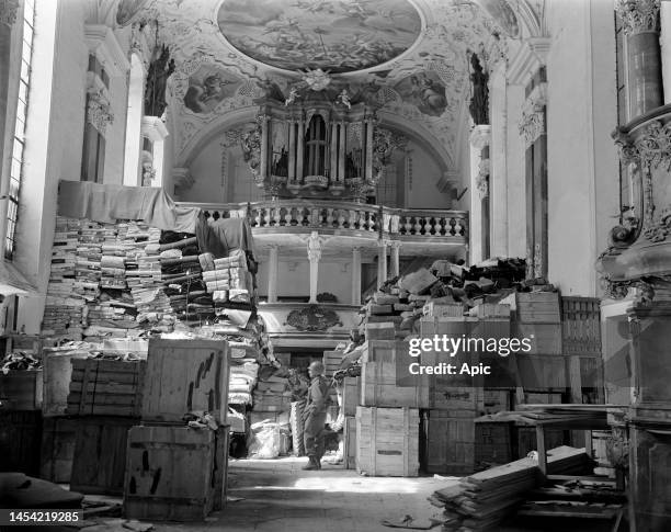 Nazi-looted art is in fact, pictured below. It had been hidden at a church in Ellingen, Germany and was discovered in 1945 by troops of the U.S....