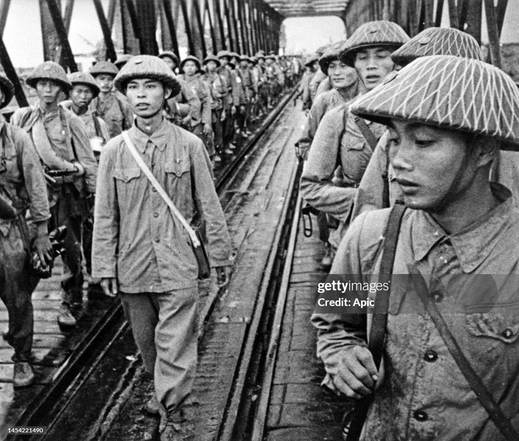 Soldiers of Vietminh arriving in Hanoi