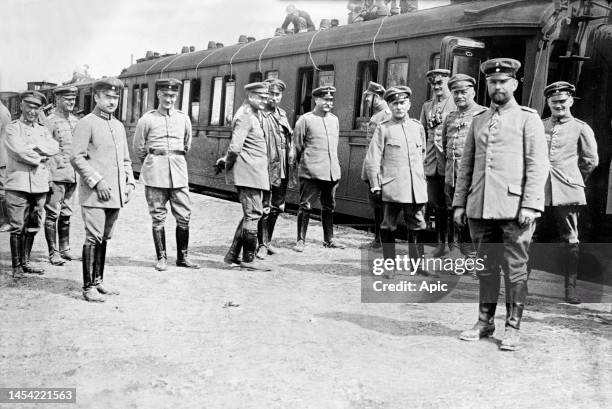 Prussian general Otto von Emmich and his staff in Galacia 1915.