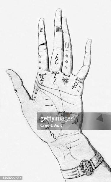 The left hand of french empress Josephine engraving, coll. BnF-Paris.