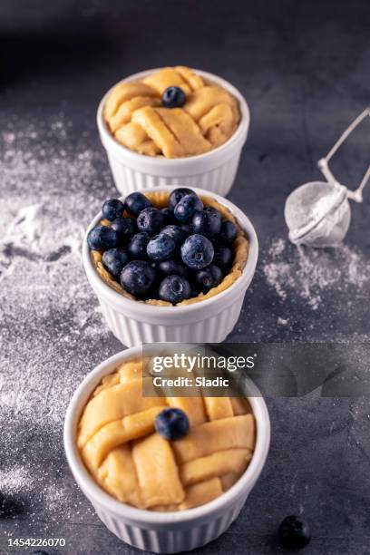 blueberry fruit pie - blueberry pie stock pictures, royalty-free photos & images