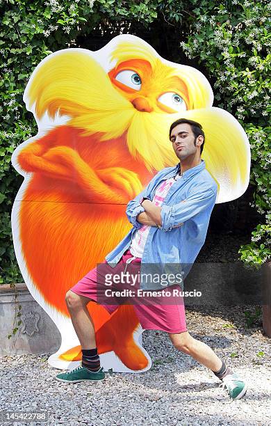 Italian singer Marco Mengoni attends the 'Dr. Seuss' The Lorax' photocall at Hotel de Russie on May 29, 2012 in Rome, Italy.