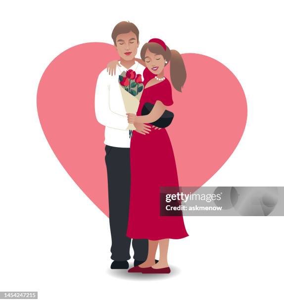 valentine's card - blonde girlfriend stock illustrations