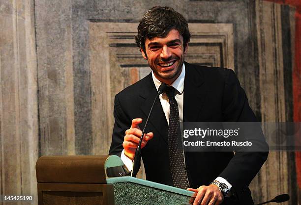 Italian actor Luca Argentero attends the Unveils Antea Onlus New TV Advertising Campaign on May 29, 2012 in Rome, Italy. Antea Onlus is a charity...