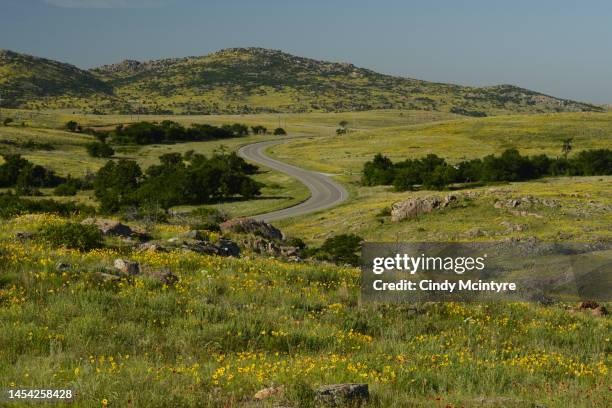 wichita mountains landscape - wichita stock-fotos und bilder