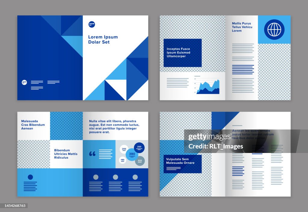 Brochure design template with abstract geometric graphics — Avery System, IpsumCo Series