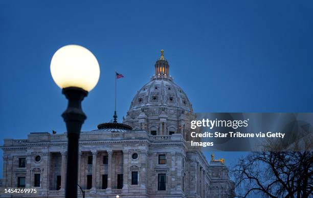 The Minnesota State Capitol was illuminated Tuesday morning as the 2023 Legislative session convenes today with Democrats officially taking full...